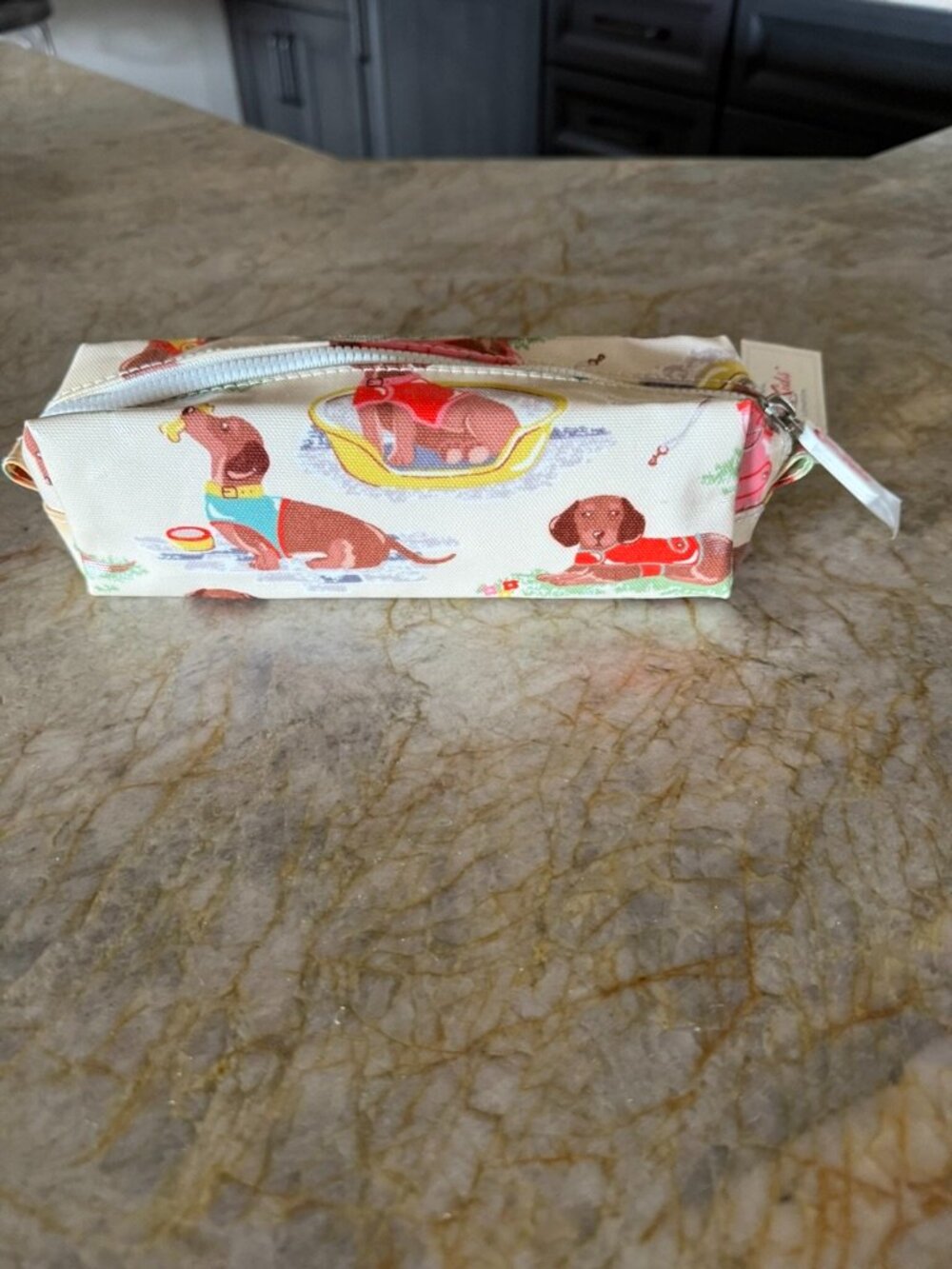 Cath Kidston Dachshund Small Zippered Cosmetic / Pencil Case NWT
